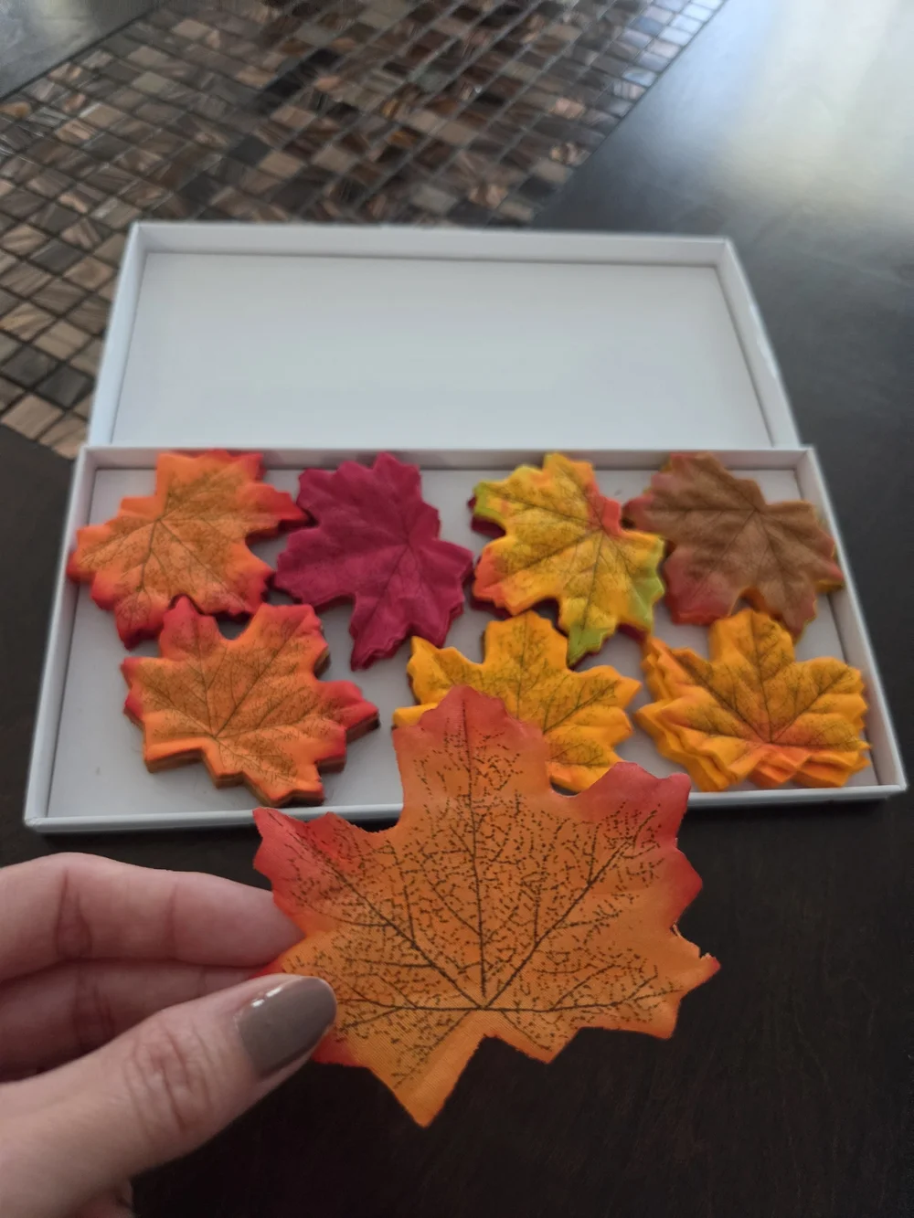Autumn Maple Leaves Table Scatter - Orange Fall Decor (Brand Unspecified)